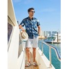 COOFANDY Mens Hawaiian Shirt Short Sleeve Button Down Beach Vacation Shirt Retro Summer Tropical Shirts(Blue Palm Tree)