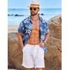 COOFANDY Mens Hawaiian Shirt Short Sleeve Button Down Floral Aloha Shirts Tropical Vacation Beach Shirts(A – Blue & Light Blue Floral)