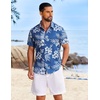 COOFANDY Mens Hawaiian Shirt Short Sleeve Button Down Floral Aloha Shirts Tropical Vacation Beach Shirts(A – Blue & Light Blue Floral)