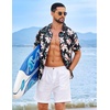 COOFANDY Mens Hawaiian Shirt Short Sleeve Button Down Floral Aloha Shirts Tropical Vacation Beach Shirts(C – Black & Apricot Orchid)