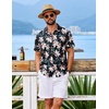 COOFANDY Mens Hawaiian Shirt Short Sleeve Button Down Floral Aloha Shirts Tropical Vacation Beach Shirts(C – Black & Apricot Orchid)