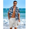 COOFANDY Mens Hawaiian Shirt Short Sleeve Button Down Floral Aloha Shirts Tropical Vacation Beach Shirts(D – Navy Blue & White Floral)