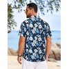 COOFANDY Mens Hawaiian Shirt Short Sleeve Button Down Floral Aloha Shirts Tropical Vacation Beach Shirts(D – Navy Blue & White Floral)