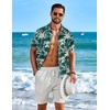 COOFANDY Mens Hawaiian Shirt Short Sleeve Button Down Floral Aloha Shirts Tropical Vacation Beach Shirts(E – Green Palm Tree)