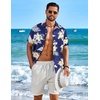 COOFANDY Mens Hawaiian Shirt Short Sleeve Button Down Floral Aloha Shirts Tropical Vacation Beach Shirts(F – Deep Blue & Yellow White Floral)