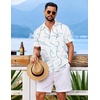 COOFANDY Mens Hawaiian Shirt Short Sleeve Button Down Floral Aloha Shirts Tropical Vacation Beach Shirts(K – White & Blue Leaf)