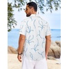 COOFANDY Mens Hawaiian Shirt Short Sleeve Button Down Floral Aloha Shirts Tropical Vacation Beach Shirts(K – White & Blue Leaf)