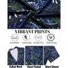 COOFANDY Mens Hawaiian Shirt Short Sleeve Tropical Button Up Vacation Beach Shirt(Black Blue Green – Leaf)