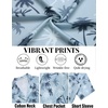 COOFANDY Mens Hawaiian Shirt Short Sleeve Tropical Button Up Vacation Beach Shirt(Grey – Tree)