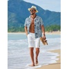 COOFANDY Mens Hawaiian Shirt Short Sleeve Tropical Button Up Vacation Beach Shirt(Grey – Tree)