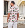 COOFANDY Mens Hawaiian Shirt Short Sleeve Tropical Button Up Vacation Beach Shirt(Pink – Car)