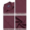 COOFANDY Men’s Short Sleeve Dress Shirts Wrinkle Free Casual Button Down Shirts with Pocket(Wine Red)