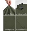 COOFANDY Mens Stretch Dress Shirts Short Sleeve Casual Button Down Shirts with Pocket(Army Green)