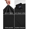 COOFANDY Mens Stretch Dress Shirts Short Sleeve Casual Button Down Shirts with Pocket(Black)