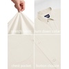 COOFANDY Mens Stretch Dress Shirts Short Sleeve Casual Button Down Shirts with Pocket(Cream)