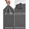 COOFANDY Mens Stretch Dress Shirts Short Sleeve Casual Button Down Shirts with Pocket(Dark Grey)