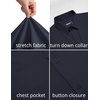 COOFANDY Mens Stretch Dress Shirts Short Sleeve Casual Button Down Shirts with Pocket(Midnight Blue)