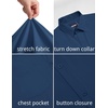COOFANDY Mens Stretch Dress Shirts Short Sleeve Casual Button Down Shirts with Pocket(Navy Blue)