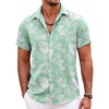 COOFANDY Mens Hawaiian Shirt Loose Fit Cruise Shirts – Short Sleeve and Button Down Hawaiian Shirt for Men with Pocket S-3XL Green-Palm Leave