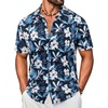 D - Navy Blue & White Floral
