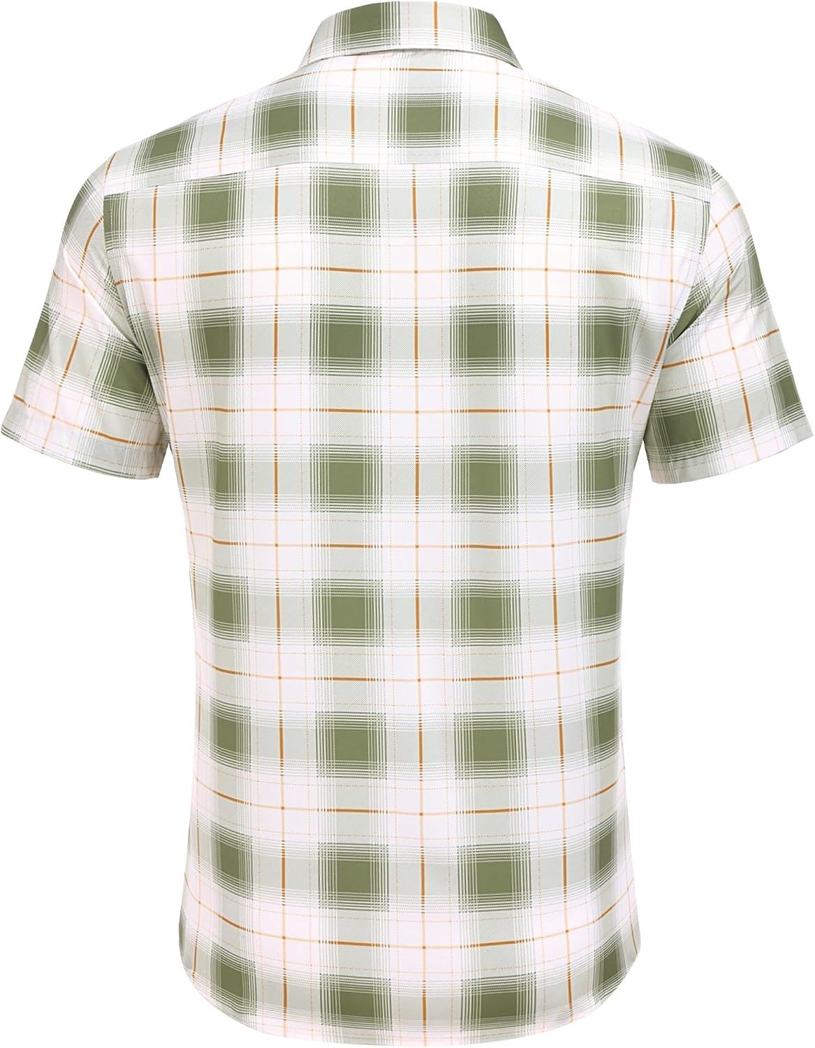 image:imageCOOFANDY Mens Plaid Button Down Shirts Short Sleeve Casual Summer Shirt Wrinkle Free Dress Shirts with PocketGreen Plaid