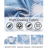 COOFANDY Men’s Hawaiian Shirt Short Sleeve Summer Button Down Shirts Tropical Vacation Beach Aloha Shirts with Pocket(Blue – White Leaf)