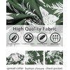 COOFANDY Men’s Hawaiian Shirt Short Sleeve Summer Button Down Shirts Tropical Vacation Beach Aloha Shirts with Pocket(Green – White Flower)