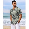 COOFANDY Men’s Hawaiian Shirt Short Sleeve Summer Button Down Shirts Tropical Vacation Beach Aloha Shirts with Pocket(Light Green – Palm Tree)