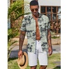 COOFANDY Men’s Hawaiian Shirt Short Sleeve Summer Button Down Shirts Tropical Vacation Beach Aloha Shirts with Pocket(Light Green – Palm Tree)