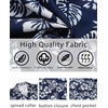 COOFANDY Men’s Hawaiian Shirt Short Sleeve Summer Button Down Shirts Tropical Vacation Beach Aloha Shirts with Pocket(Navy – White Flower)