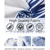 COOFANDY Men’s Hawaiian Shirt Short Sleeve Summer Button Down Shirts Tropical Vacation Beach Aloha Shirts with Pocket(White – Blue Leaf)