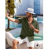 COOFANDY Shirts for Men Short Sleeve with Pocket Button Down Shirt Casual Summer Beach Shirts, Army Green, Small