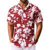 Wine Red - White Flower