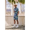 COOFANDY Men’s Hawaiian 2 Piece Outfits Floral Button Down Shirt and Shorts Vacation Outfits Summer Beach Matching Set(Leaf Green)