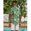 COOFANDY Men’s Hawaiian Shirt Short Sleeve Casual Button Down Tropical Summer Beach Aloha Shirts(Red-white Flowers)