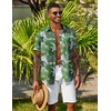 COOFANDY Men’s Hawaiian Shirt Short Sleeve Casual Button Down Tropical Summer Beach Aloha Shirts(Red-white Flowers)