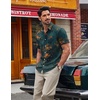 COOFANDY Men’s Hawaiian Shirt Short Sleeve Floral Button Down Shirts Tropical Holiday Beach Shirts(Blue Oil Painting)