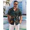 COOFANDY Men’s Hawaiian Shirt Short Sleeve Floral Button Down Shirts Tropical Holiday Beach Shirts(Blue Oil Painting)