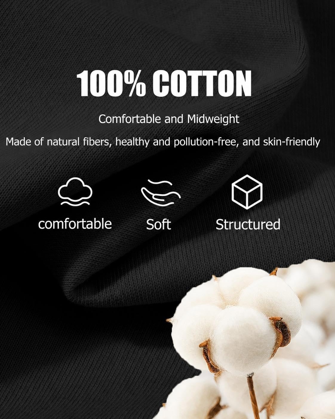 image:imageCOOFANDY Mens T Shirts V Neck Short Sleeve Plain Casual Cotton Basic Pullover TeesBlack