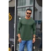 COOFANDY Men’s Crew Neck T-Shirt Long Sleeve Casual Pullover Tees Soft Stretch Basic Tee Shirts(Bright Green)