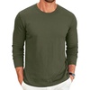 COOFANDY Men’s Long Sleeve Tee Shirts Crew Neck T Shirt Solid Casual Basic Tees Soft Stretch T-Shirts(Green)