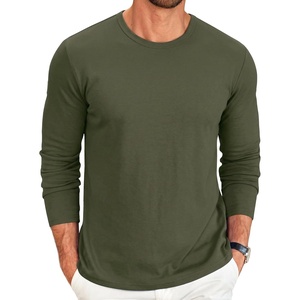 COOFANDY Men’s Long Sleeve Tee Shirts Crew Neck T Shirt Solid Casual Basic Tees Soft Stretch T-Shirts(Green)