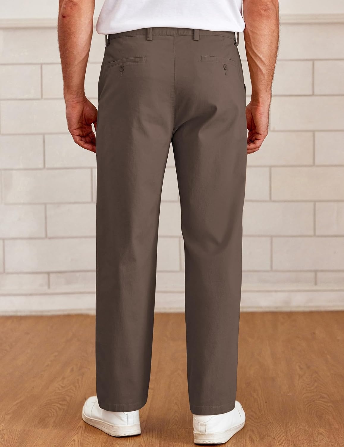 image:imageCOOFANDY Mens Casual Chinos Pants Classic Relaxed Fit Khaki Pants Wrinkle Free Stretch Dress PantsCoffee