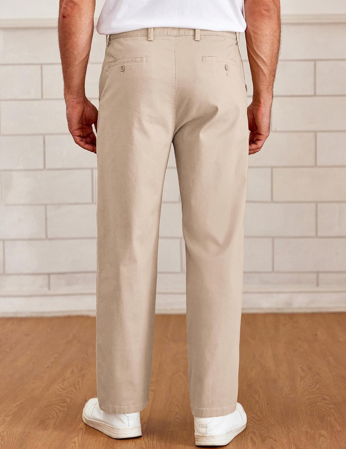 image:imageCOOFANDY Mens Casual Chinos Pants Classic Relaxed Fit Khaki Pants Wrinkle Free Stretch Dress PantsKhaki Beige
