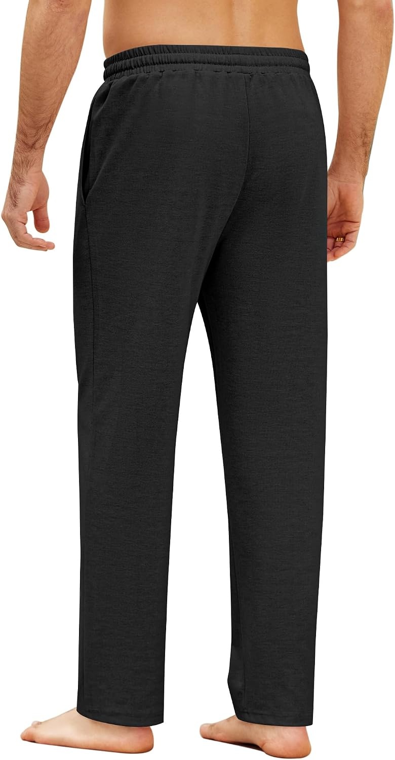 image:imageCOOFANDY Mens Lightweight Sweatpants Casual LooseFit Elastic Waist Pant with PocketsBlack S Small