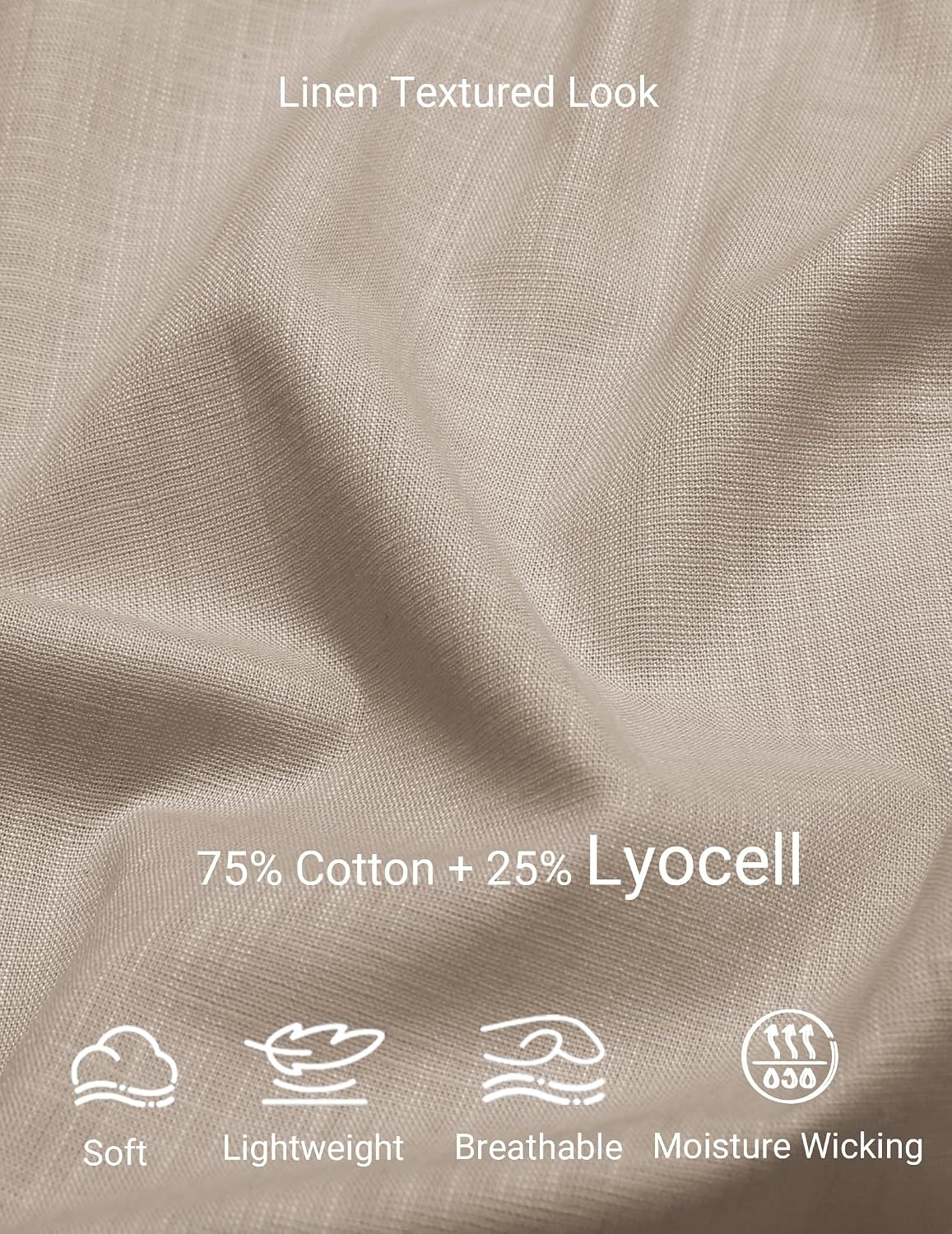 image:imageCOOFANDY Mens Short Sleeve Button Down Shirts Summer Cotton Lyocell Linen Textured Casual Beach Shirts with PocketMoon Grey