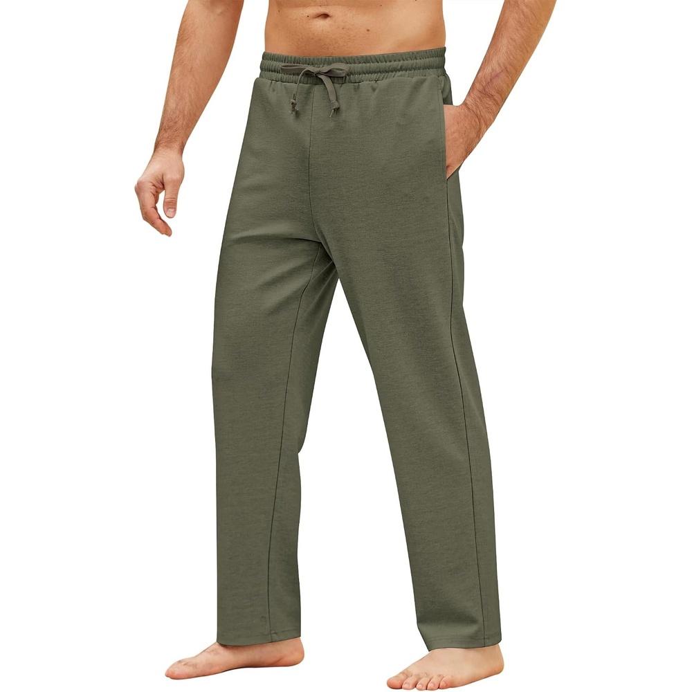 image:imageCOOFANDY Men Stretchy Track Pants Athletic Running Yoga Sweatpants Straight Leg JoggersArmy Green S Small
