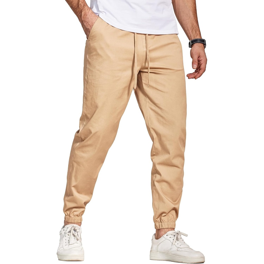 image:imageCOOFANDY Mens Cotton Drawstring Jogger PantsCamel