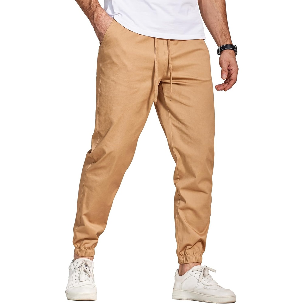 image:imageCOOFANDY Mens Cotton Drawstring Jogger PantsKhaki