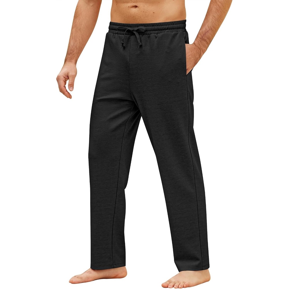 image:imageCOOFANDY Mens Lightweight Sweatpants Casual LooseFit Elastic Waist Pant with PocketsBlack S Small